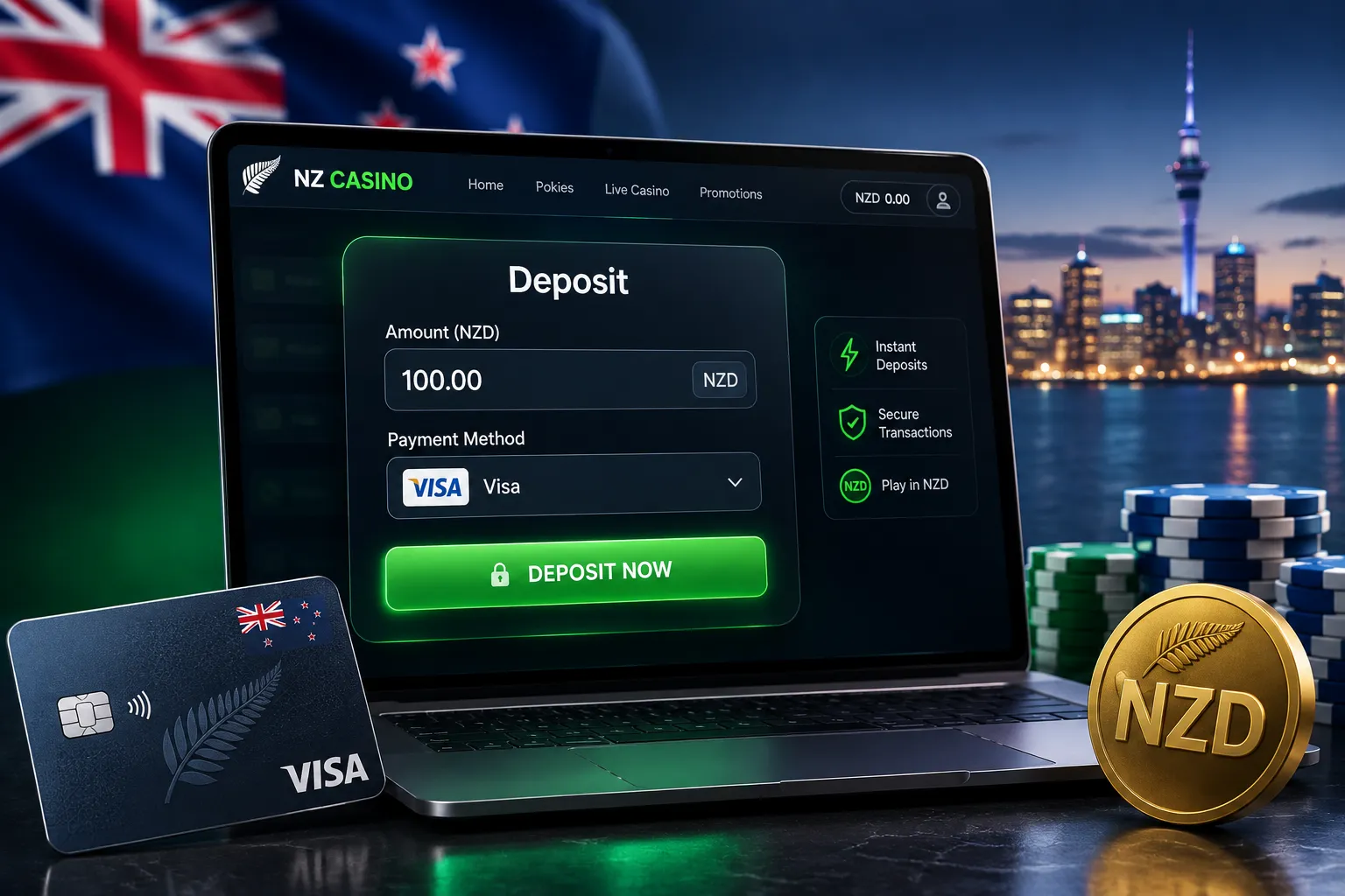 Making an NZD casino deposit