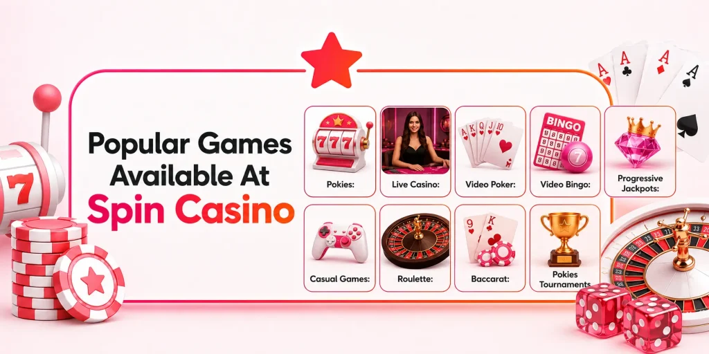 Popular Games Available At Spin Casino